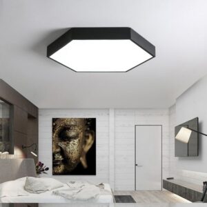 led hexagonal ceiling light office pendant lamp black and white ceiling lamp