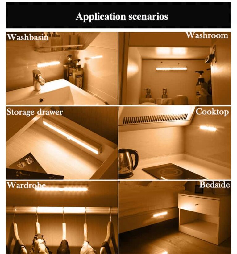 10 Lights Switched Stick On Led Light Motion Sensor Light Bar Rechargeable OPPNO