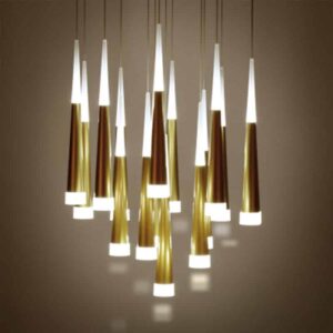 modern gold chandelier Hotel Pendant Light Stair Droplight Crystal Nordic lamp