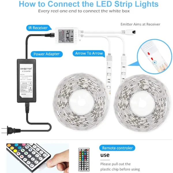 amazon rgb led strip lights 5 meter 12volt smart led strip 10 meter