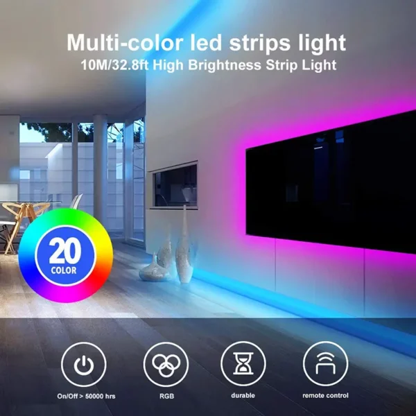 amazon rgb led strip lights 5 meter 12volt smart led strip 10 meter