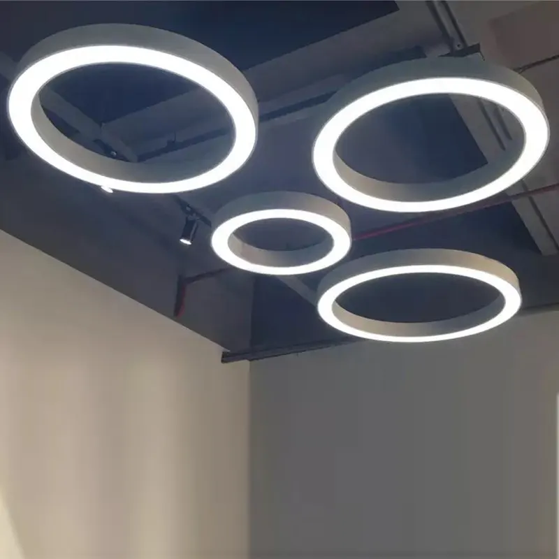 office hotel ceiling led circle light fixture pendant blue light 800mm