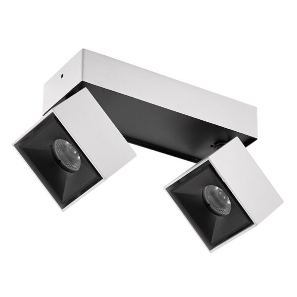 square plug in wall mounted spotlight 12w white and black