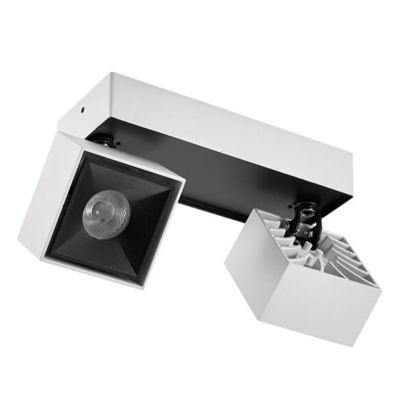 square plug in wall mounted spotlight 12w white and black