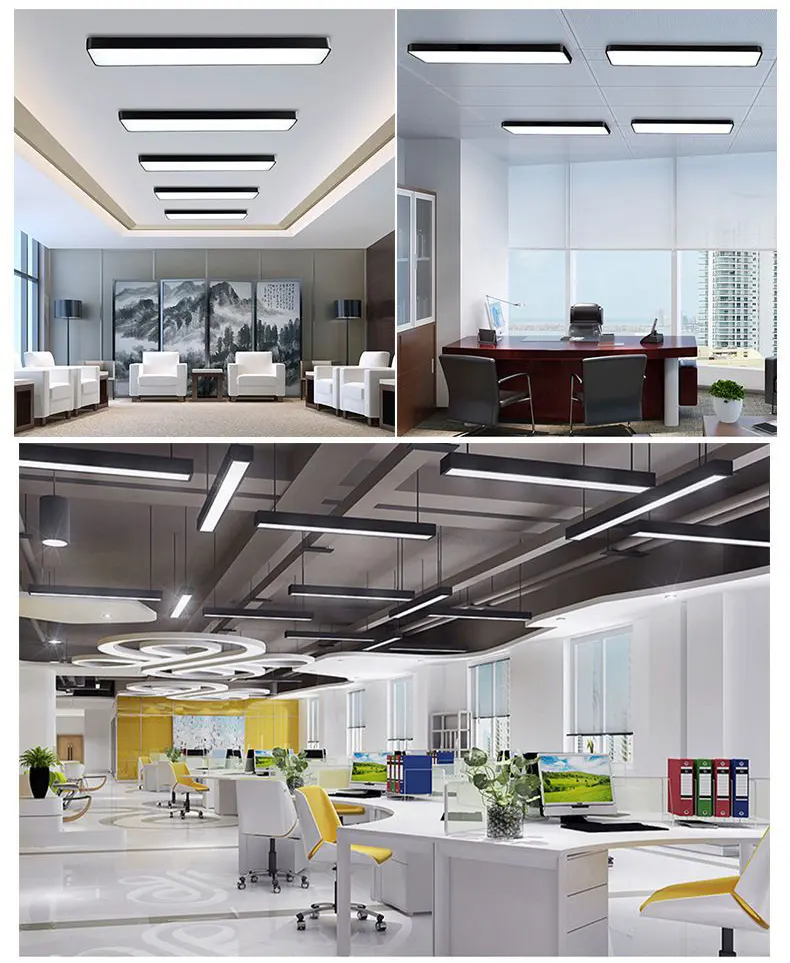 Aluminum Office Up-Down Wall Pendant Linear Strip Lighting Recessed Linkable Light 120cm