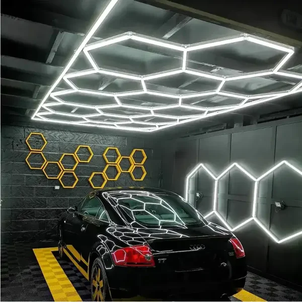 1 set garage hexagon lights for car