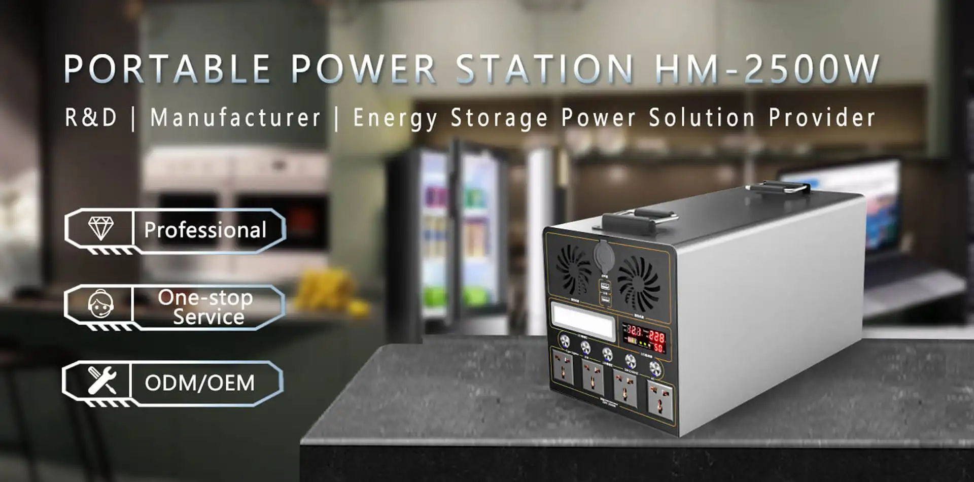 2500W Portable Power Station Solar Generator for Camping