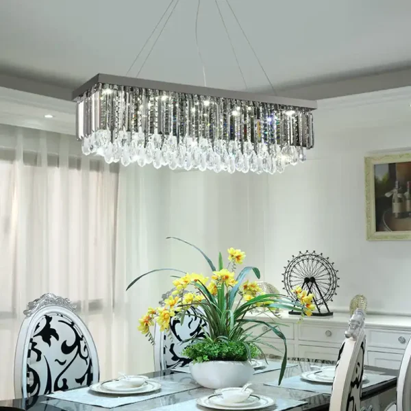 Chrome Pendant Crystal Chandelier Lamp Hanging Light