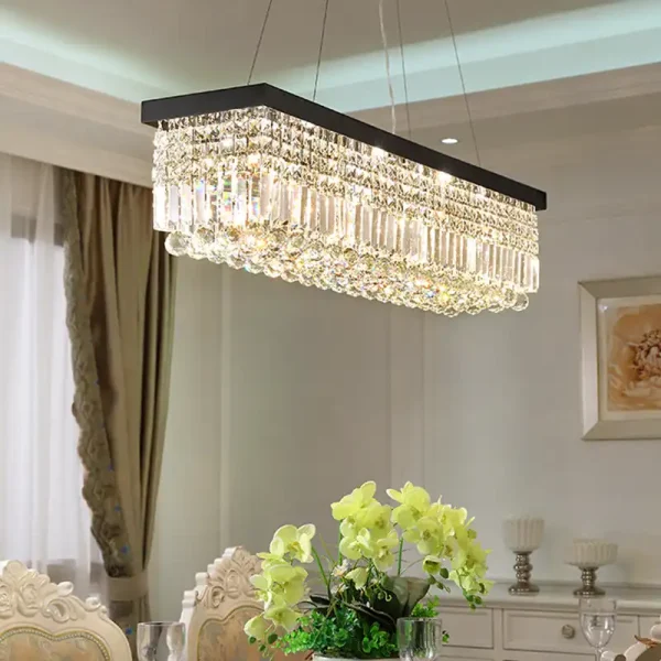 Black Ceiling Dining Room Chandelier Crystal Light Fixture