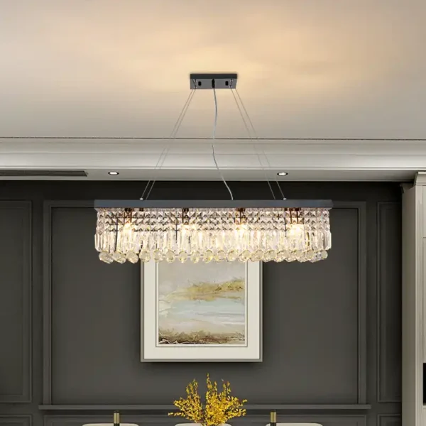 Black Ceiling Dining Room Chandelier Crystal Light Fixture