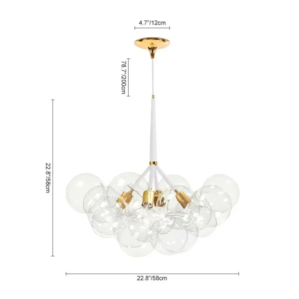 Cluster Bubble Chandelier Glass Globe Light Fixture