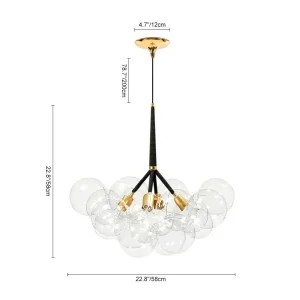 Cluster Bubble Chandelier Glass Globe Light Fixture