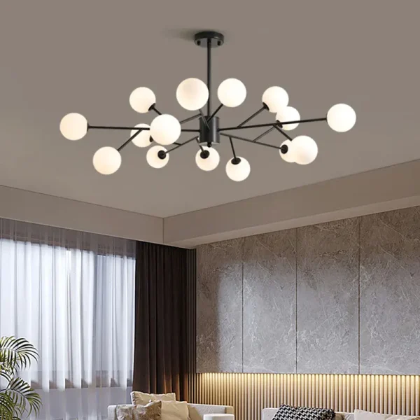 Contemporary Chandelier Glass Globe Bubble Lights Fixture