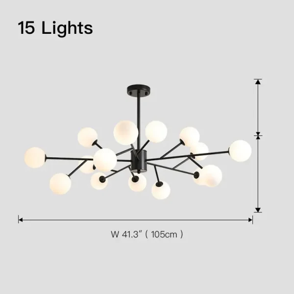 Contemporary Chandelier Glass Globe Bubble Lights Fixture