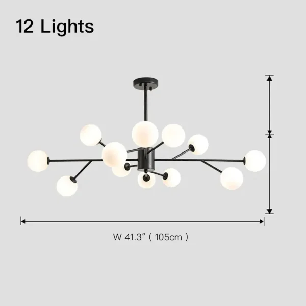 Contemporary Chandelier Glass Globe Bubble Lights Fixture