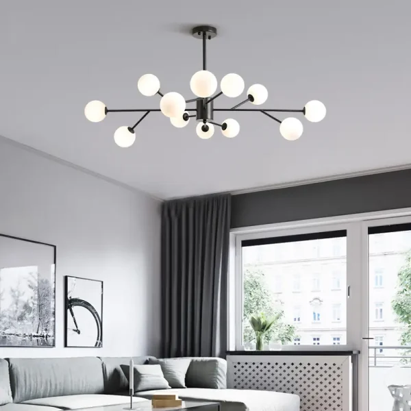 Contemporary Chandelier Glass Globe Bubble Lights Fixture