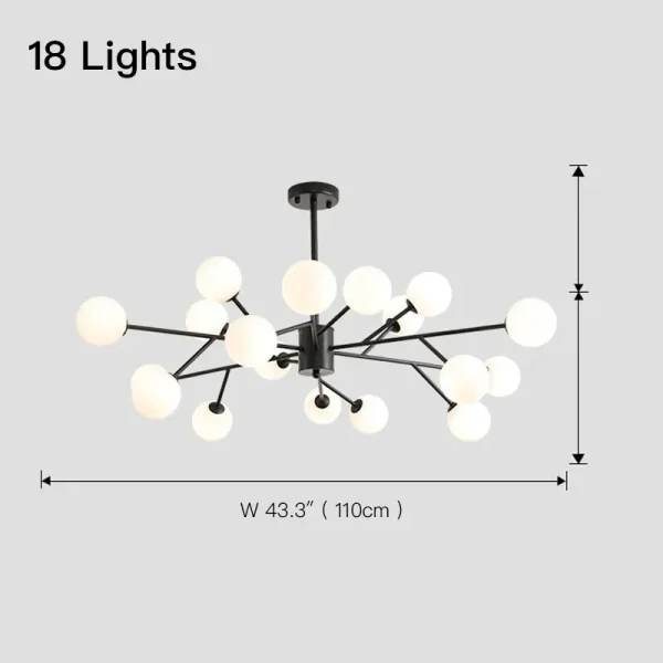 Contemporary Chandelier Glass Globe Bubble Lights Fixture