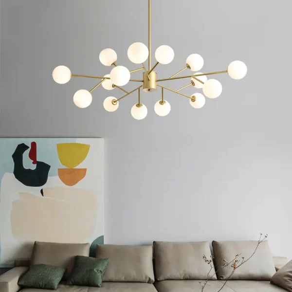 Contemporary Chandelier Glass Globe Bubble Lights Fixture