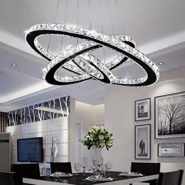 Multiple Ring Modern Dining Room Crystal Chandelier
