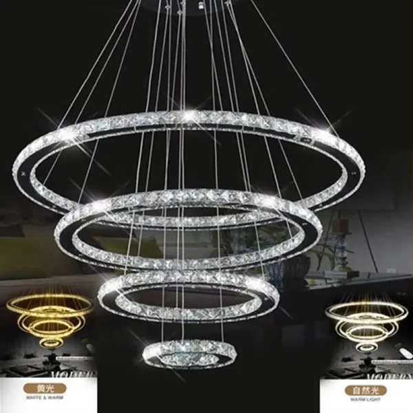 Multiple Ring Modern Dining Room Crystal Chandelier