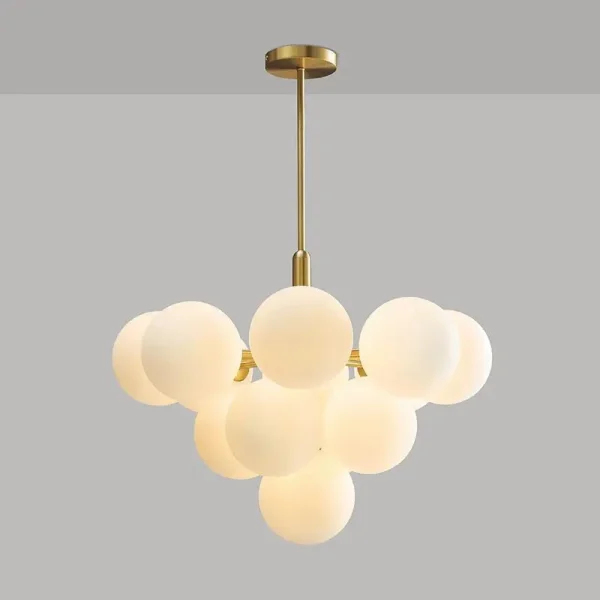 Very Bright Glass Gold Bubble Chandelier Fixture