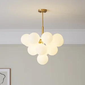 Very Bright Glass Gold Bubble Chandelier Fixture