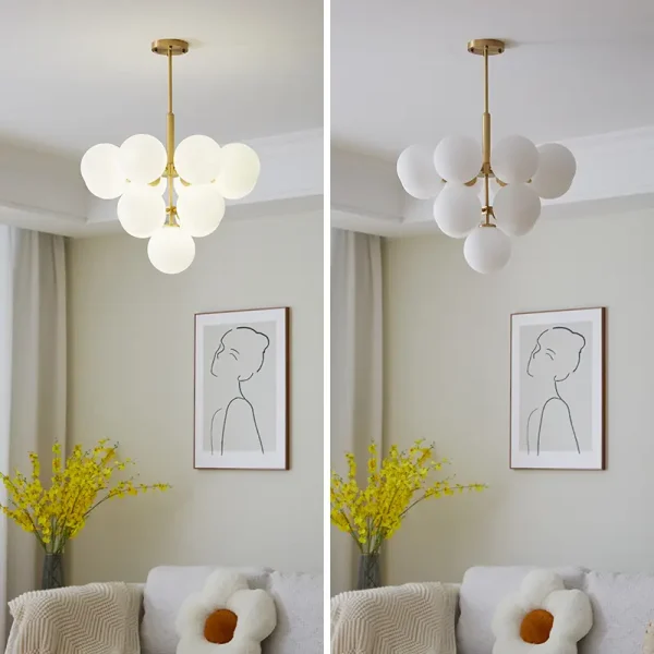 Very Bright Glass Gold Bubble Chandelier Fixture