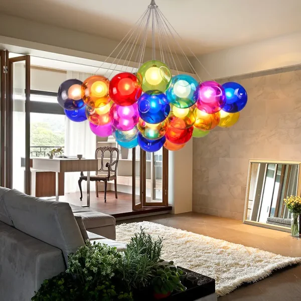 iridescent bubble chandelier pendant light