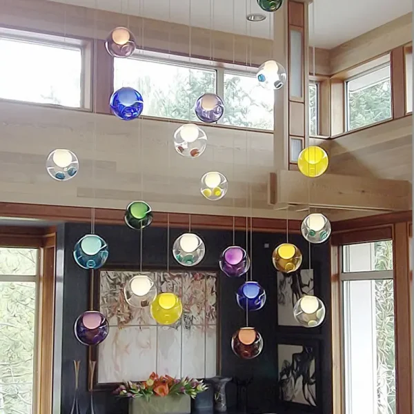 iridescent bubble chandelier pendant light